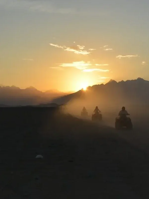 Sunset view during quad safari tour in Hurghada