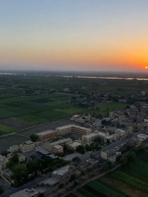 Sunrise view from hot air balloon in Egypt