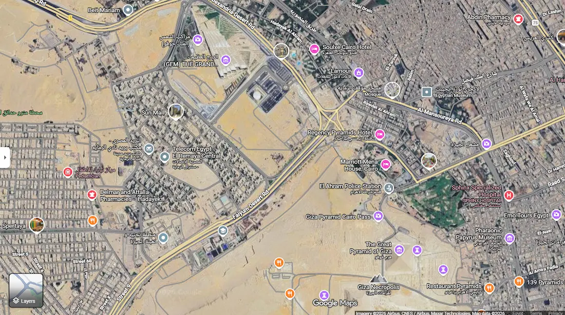 Cairo Attractions Google map location
