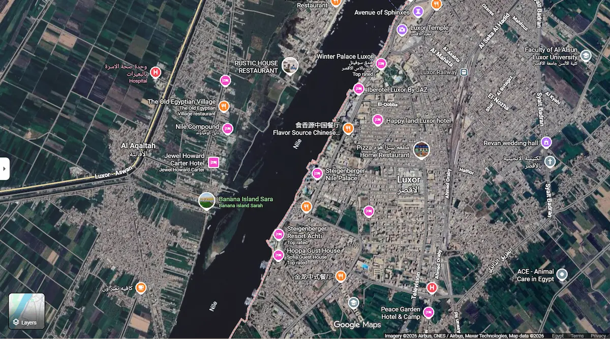 Top Must-See Attractions in Luxor Egypt Google Map Location