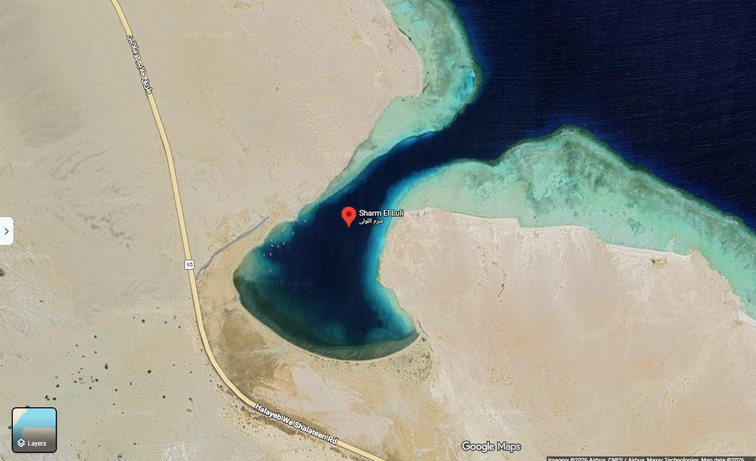 Sharm El Luli Beach Google map location